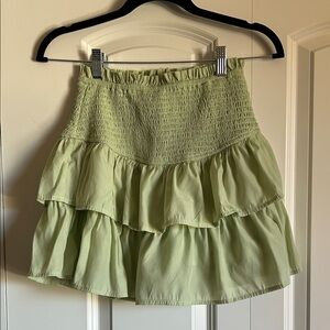 Green Tiered Ruffle Skirt size XS